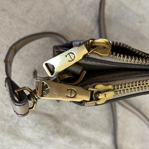 Etienne Aigner Peddled Nappa Leather Tan Angela Logo Crossbody Purse - Picture 11 of 14